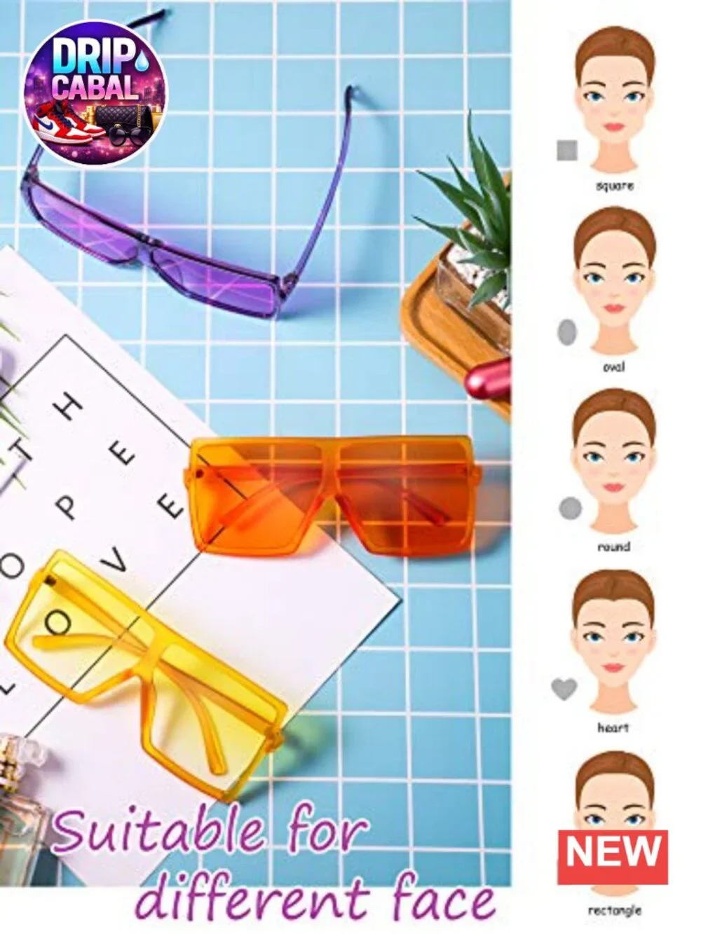 3 Pack Oversized Square Sunglasses Fashion Shades Flat Top Retro Shades